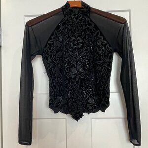 Vintage Beaded & Sheer Top - Tadashi - US Size Small